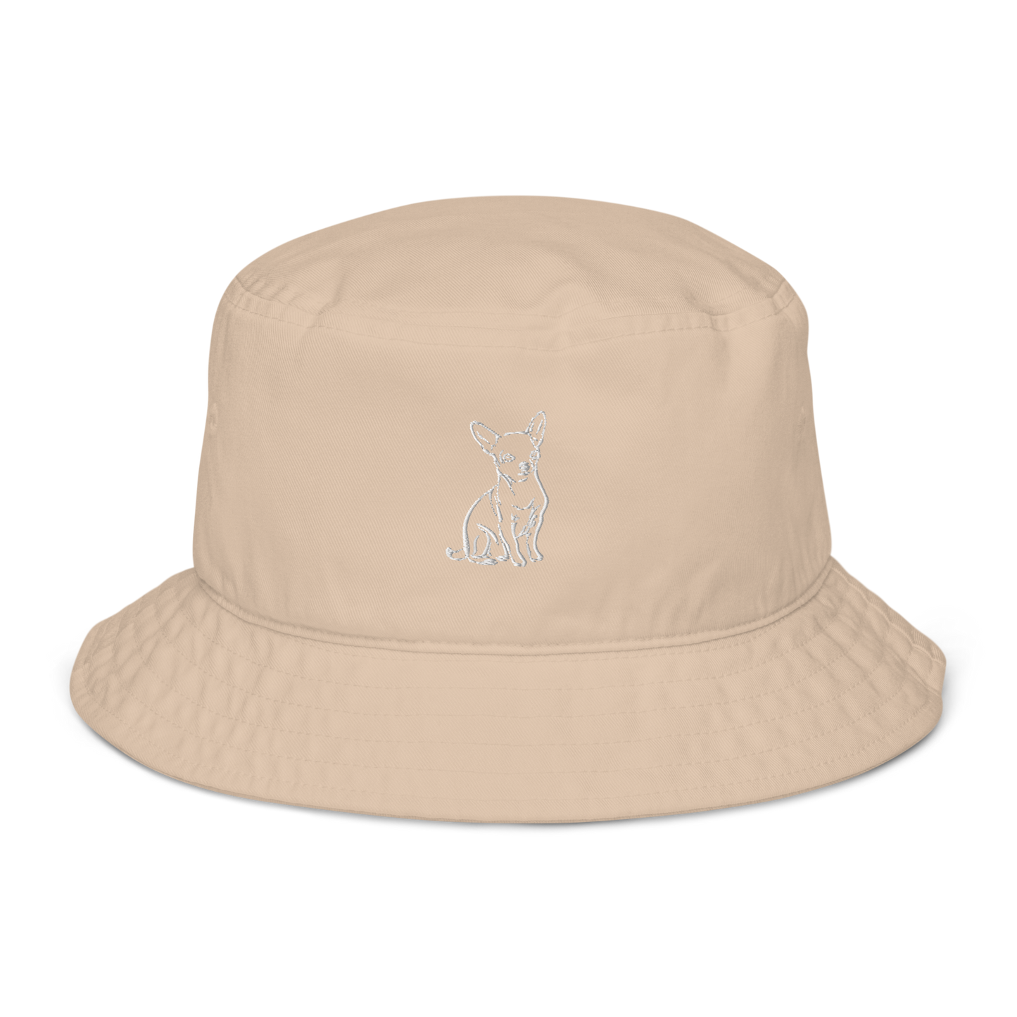 Chihuahua Toby - Organic Bucket Hat (Stone)