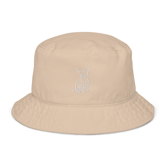 Chihuahua Toby - Organic Bucket Hat (Stone)