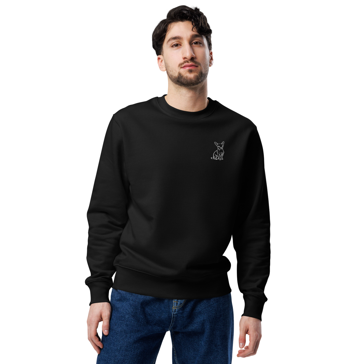 Chihuahua Toby - Unisex Eco Sweater (Black)