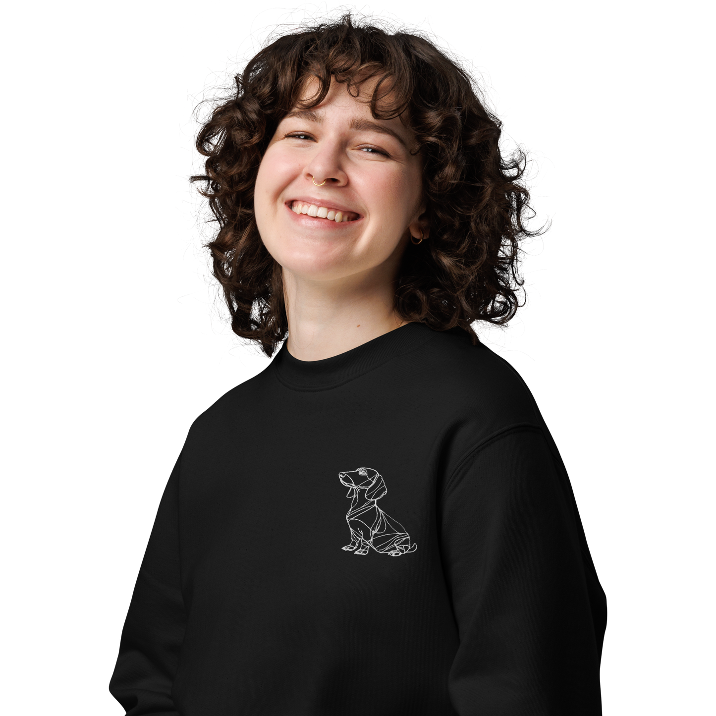 Dachshund Wilma - Unisex Eco Sweater (Black)