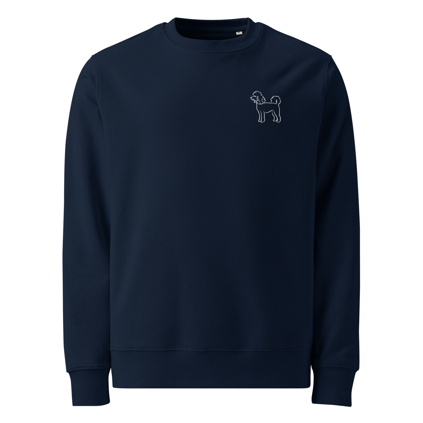 Miniature Poodle Ginger - Unisex Eco Sweater (Blue)