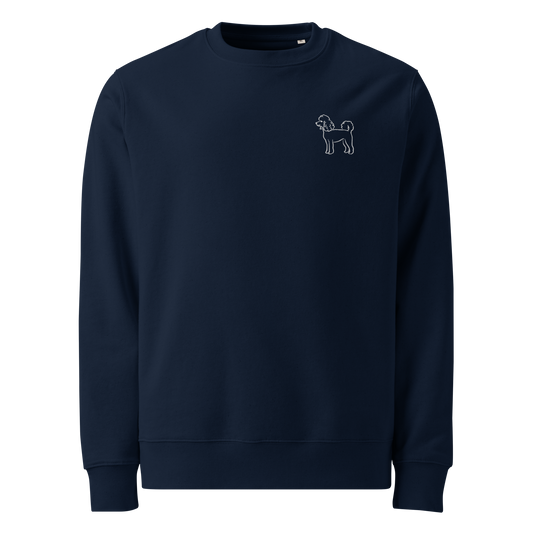 Miniature Poodle Ginger - Unisex Eco Sweater (Blue)