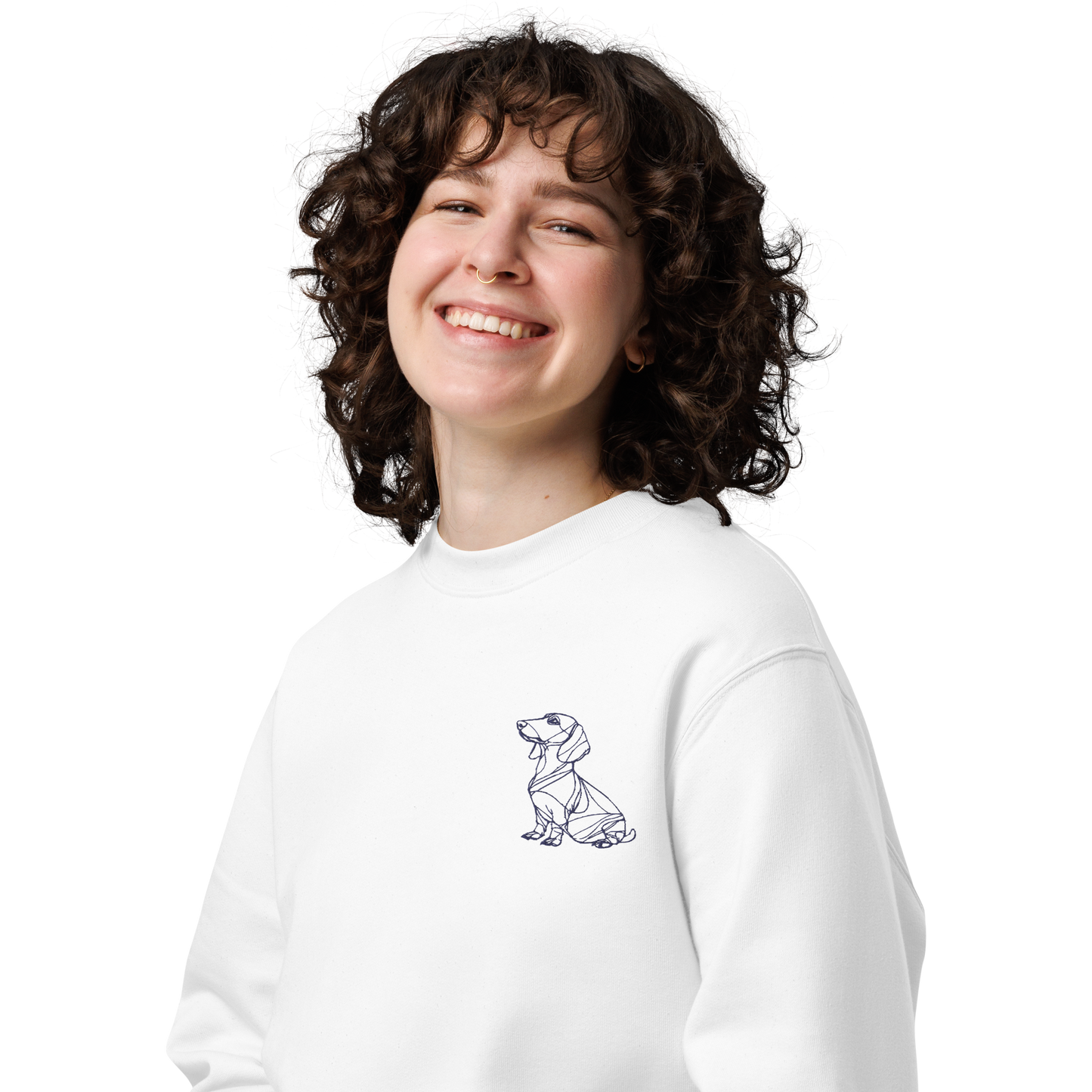 Dachshund Wilma - Unisex Eco Sweater (White)