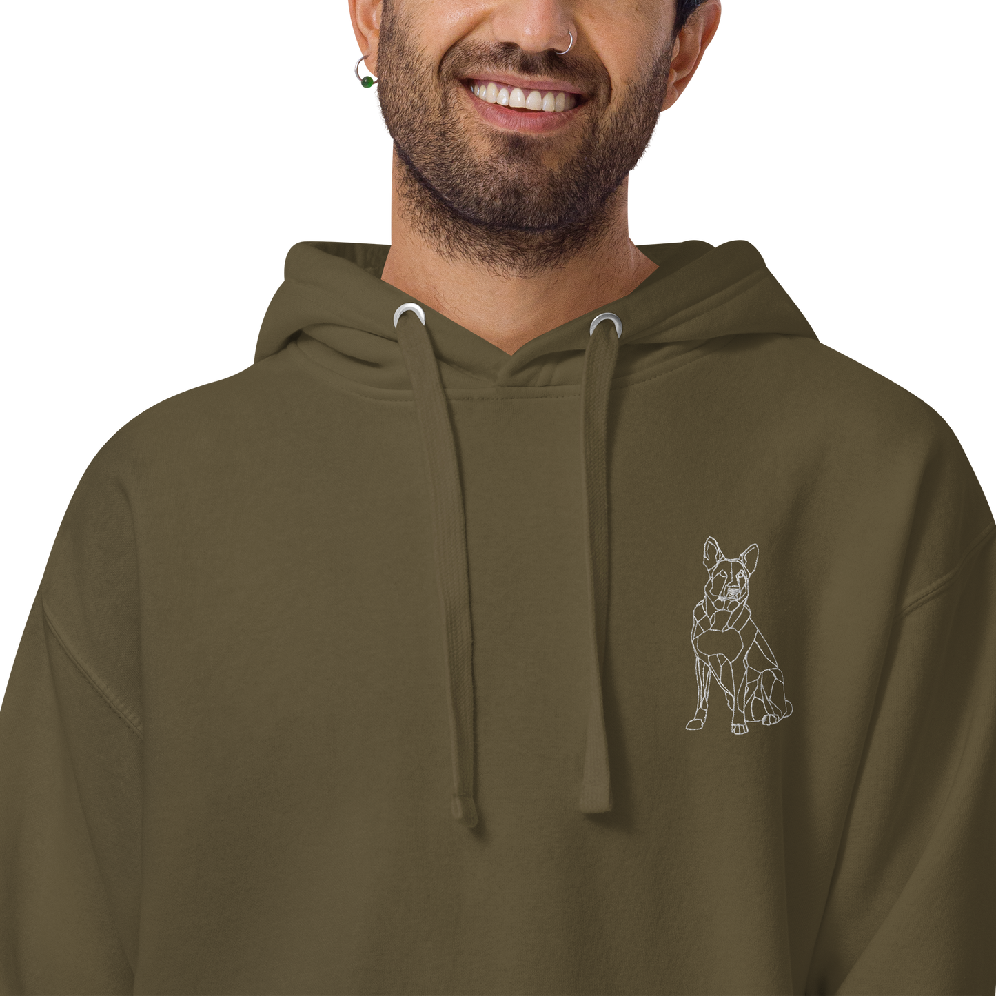 German Shepherd Duke - Unisex Hoodie (Khaki)